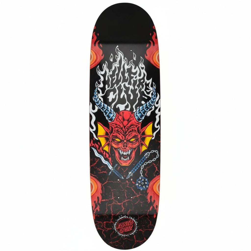 Santa Cruz - 9in Stranger Things Hellfire Club Flames Skateboard Deck