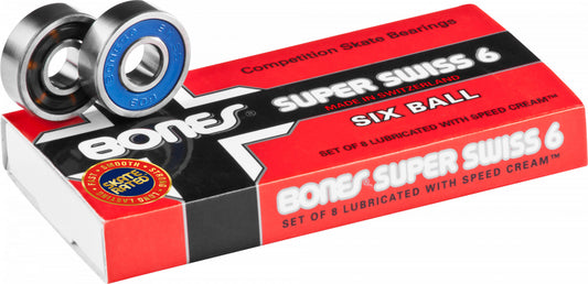 Bones - ® Super Swiss 6 Skateboard Bearings 8 pack