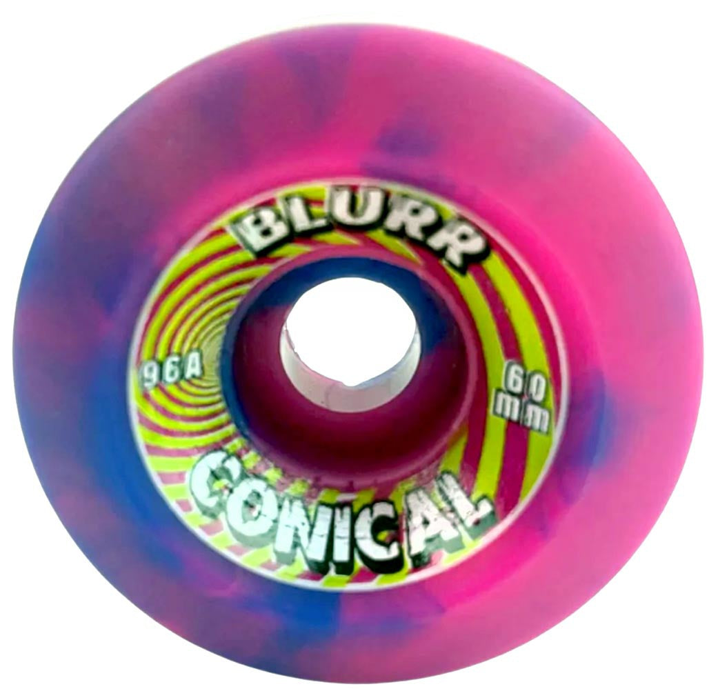 Vision - Blurr - 60mm 96a Re-Issue Swirl Conical Pink/Purple Skateboard Wheels