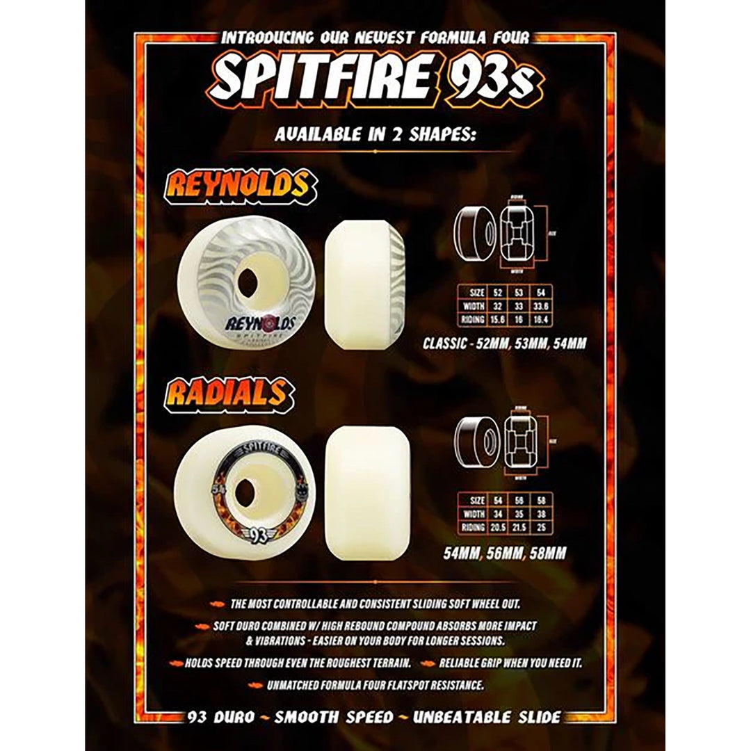 Spitfire - F4 93 Radials Wheels Natural 54mm