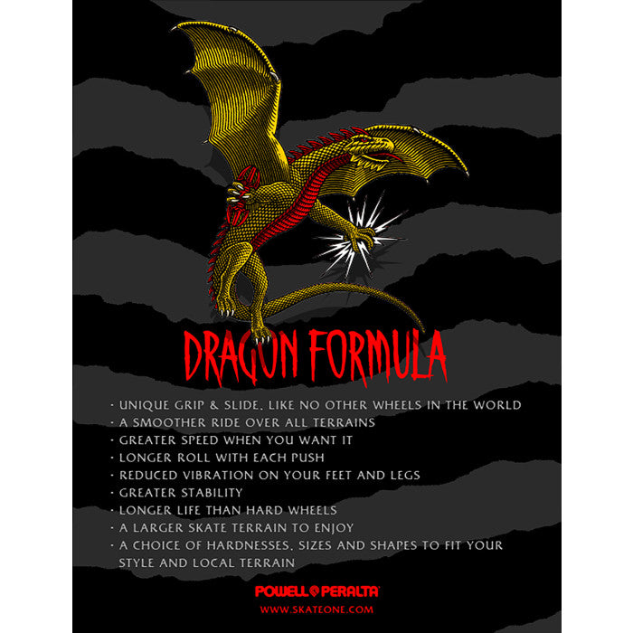 Powell Peralta - Dragon Formula Nano Rats Skateboard Wheels 54mm x 39mm 93A 4pk