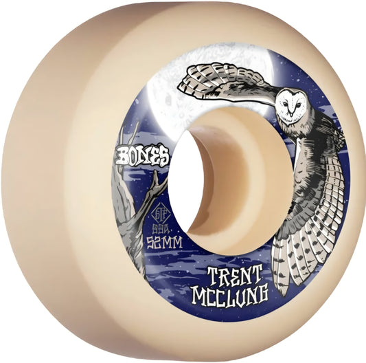 BONES - PRO STF SKATEBOARD WHEELS TRENT MCCLUNG BARN OWL 52MM V5 SIDECUT 99A