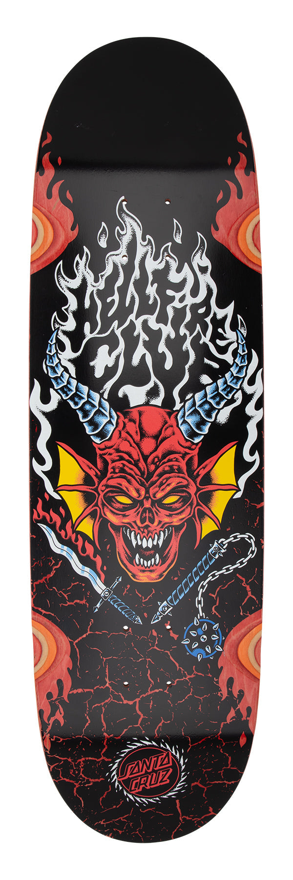 Santa Cruz - 9in Stranger Things Hellfire Club Flames Skateboard Deck