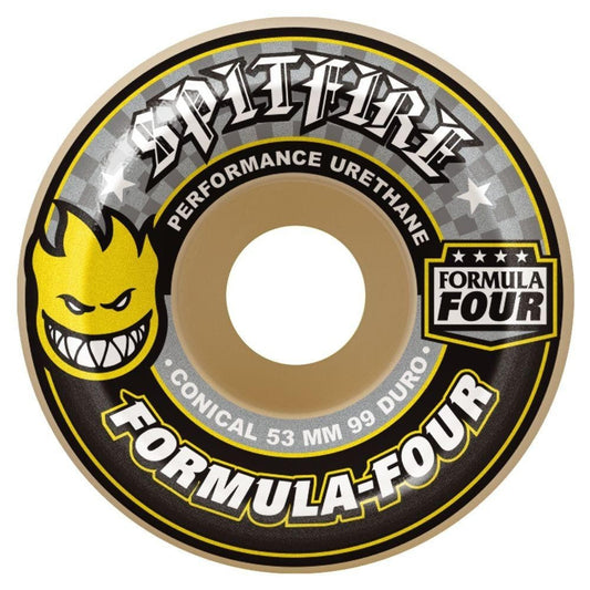 Spitfire - Formula Four 99 Conicals (Yellow Print) Set of 4 Wheels - 54mm
