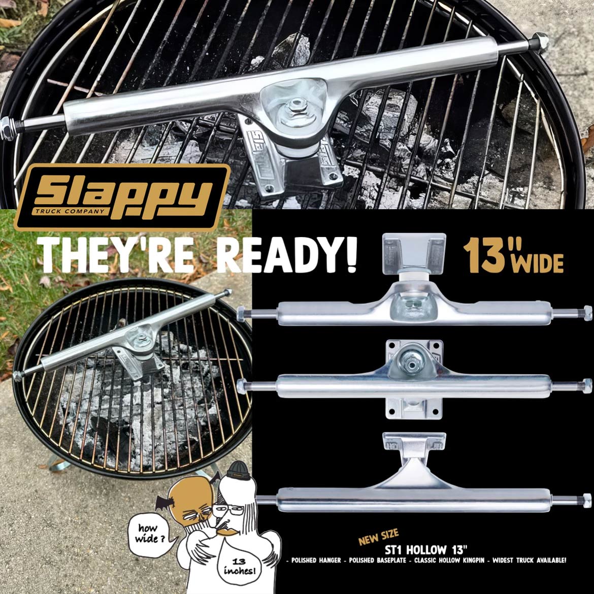 SLAPPY - ST1 HOLLOW 13″ TRUCKS POLISHED