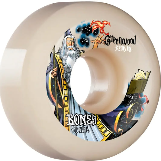 BONES - PRO STF SKATEBOARD WHEELS GREENWOOD MAGIC 52MM V5 SIDECUT 99A