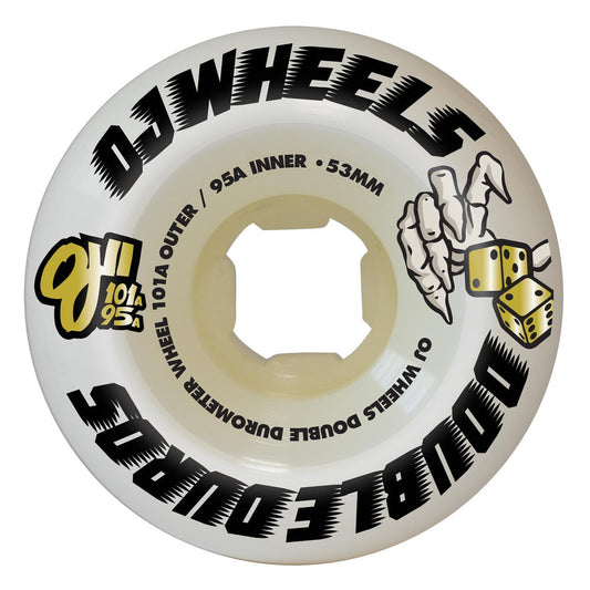 OJ - 53mm 101a/95a Double Duro White Mini Combo Skateboard Wheels