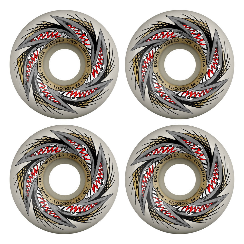 BONES - SPF Skateboard Wheels Pool Sharknado 60mm P5 Sidecut 81B 4pk White