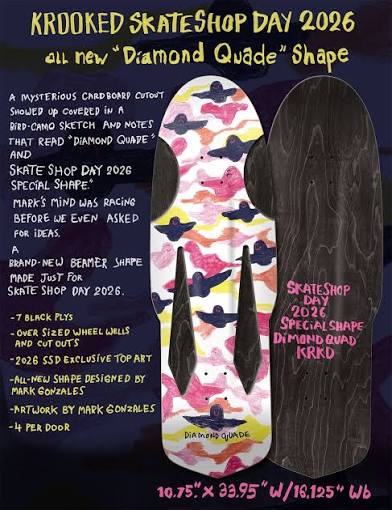 Krooked - Skate Shop Day 2026 - Beamer - Deck - "Diamond Quade Shape"