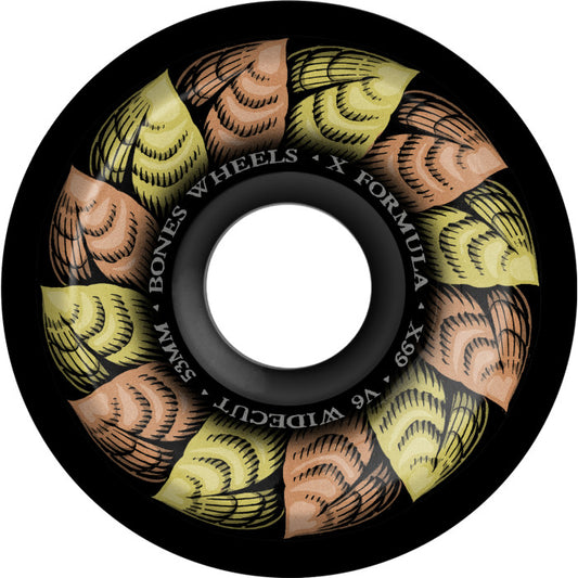 BONES - X-FORMULA SKATEBOARD WHEELS LEAVING 53MM V6 WIDE-CUT 99A BLK
