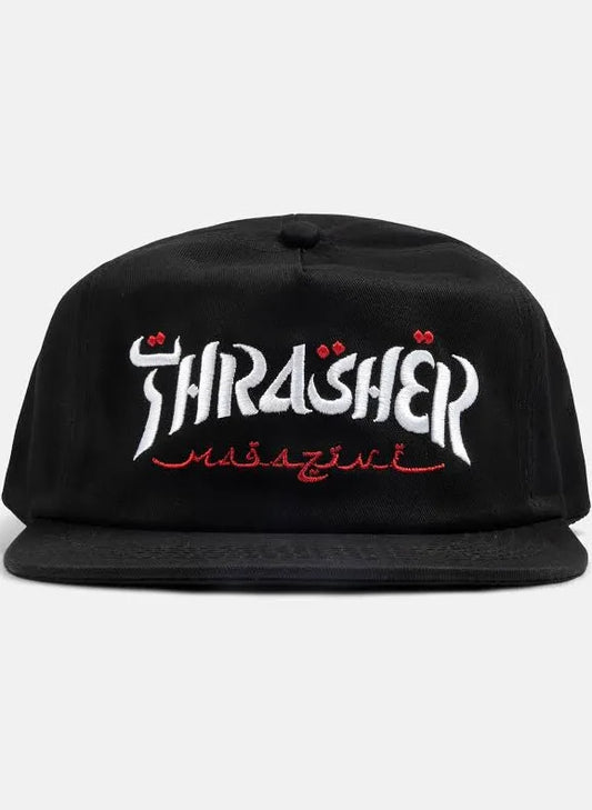 Thrasher - Calligraphy Black Snapback Hat