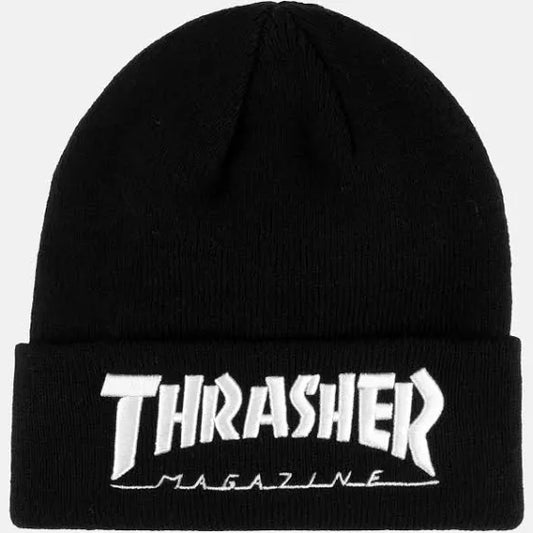 Thrasher - Embroidered Logo Beanie - Black/White