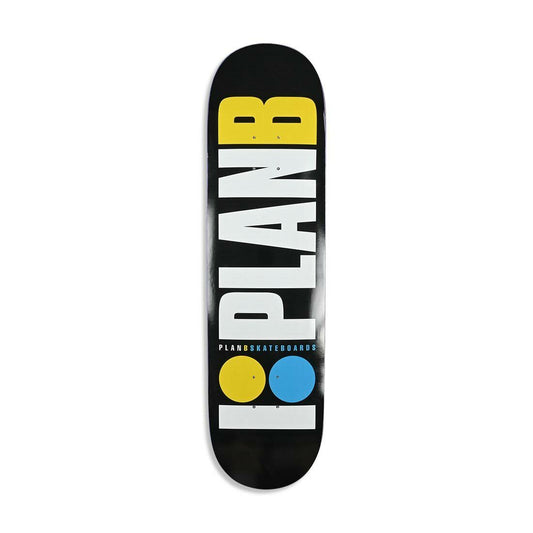 Plan B - 8.0 OG NEON SKATE DECK BLK/WHT/YEL/BLU